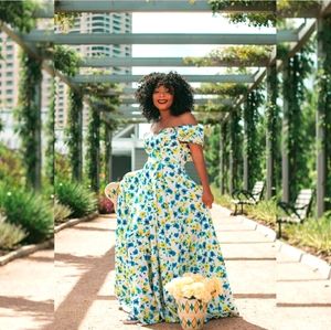 Custom-made glam dress with side slit